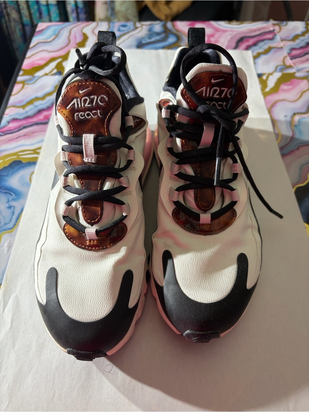 Nike Air Max 270 React Tortoise Shell Sail Size 7 - Picture 2 of 16